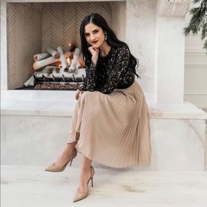 Rachel Parcell Lace Pleated Dress